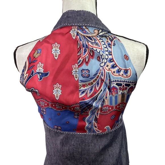 WORTH Paisley Boho Button Down Vest Size 10 - Picture 5 of 7